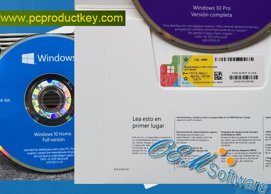원래 소매 라이센스 윈도우 10 프로 Oem 팩 64 비트 Dvd 박스